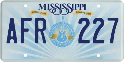MS license plate AFR227