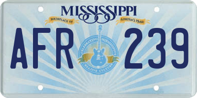 MS license plate AFR239