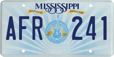 MS license plate AFR241