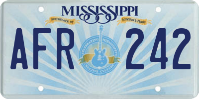 MS license plate AFR242