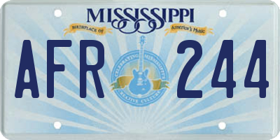 MS license plate AFR244
