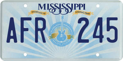 MS license plate AFR245