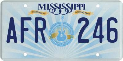 MS license plate AFR246