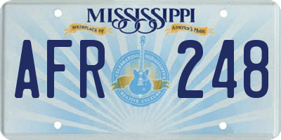 MS license plate AFR248
