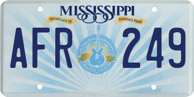 MS license plate AFR249
