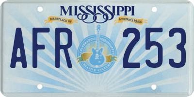 MS license plate AFR253