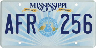 MS license plate AFR256