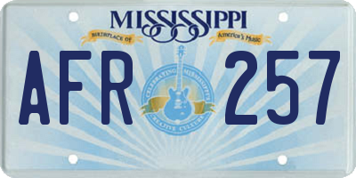 MS license plate AFR257