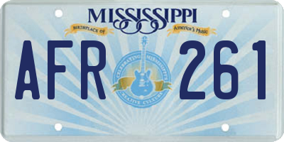 MS license plate AFR261