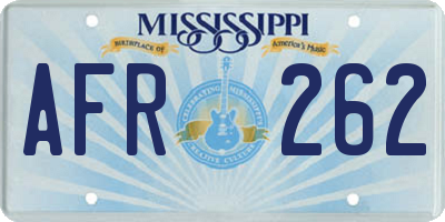 MS license plate AFR262