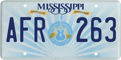 MS license plate AFR263