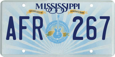 MS license plate AFR267