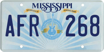 MS license plate AFR268