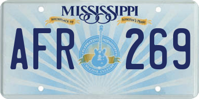 MS license plate AFR269