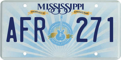 MS license plate AFR271