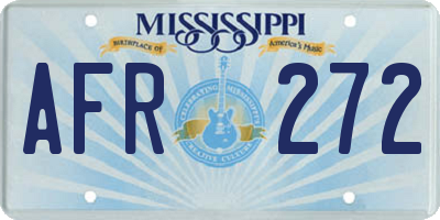 MS license plate AFR272