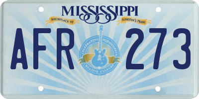 MS license plate AFR273