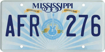 MS license plate AFR276