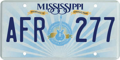 MS license plate AFR277