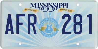 MS license plate AFR281
