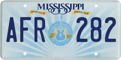 MS license plate AFR282