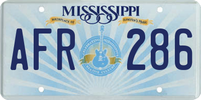 MS license plate AFR286