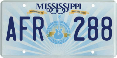 MS license plate AFR288