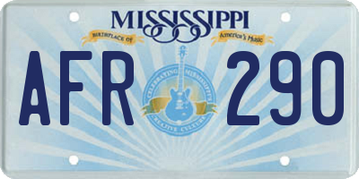 MS license plate AFR290