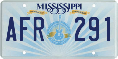 MS license plate AFR291
