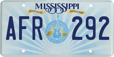 MS license plate AFR292