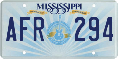 MS license plate AFR294
