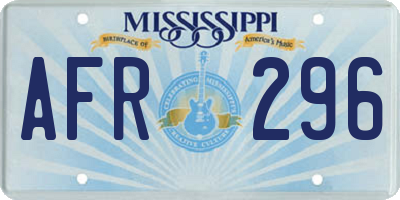 MS license plate AFR296