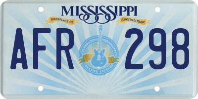 MS license plate AFR298