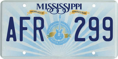 MS license plate AFR299
