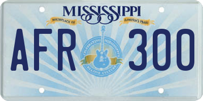 MS license plate AFR300