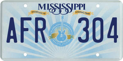MS license plate AFR304