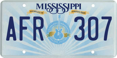 MS license plate AFR307