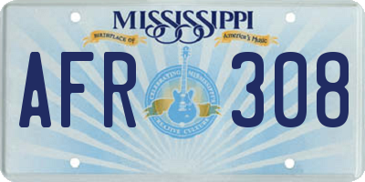 MS license plate AFR308