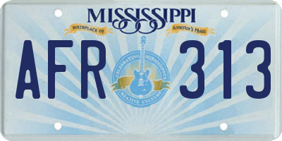MS license plate AFR313