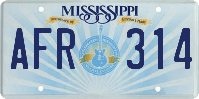 MS license plate AFR314