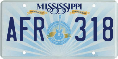 MS license plate AFR318