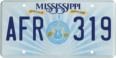 MS license plate AFR319