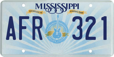 MS license plate AFR321