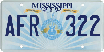 MS license plate AFR322