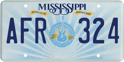 MS license plate AFR324