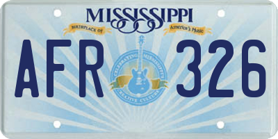 MS license plate AFR326