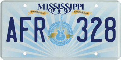 MS license plate AFR328