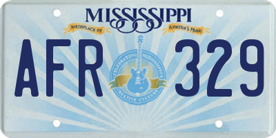 MS license plate AFR329