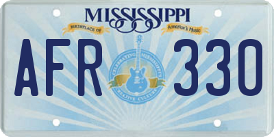 MS license plate AFR330