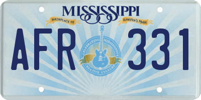 MS license plate AFR331